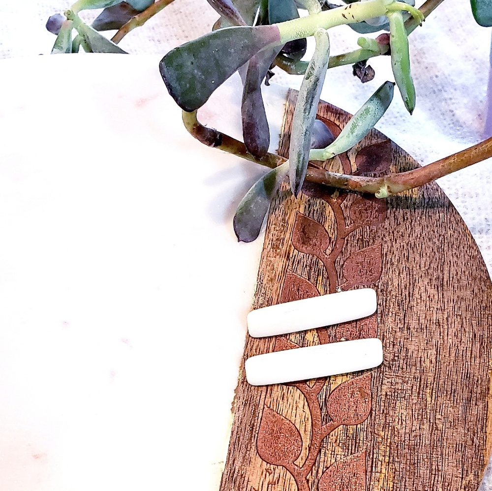 Adorable White Enamel Earrings